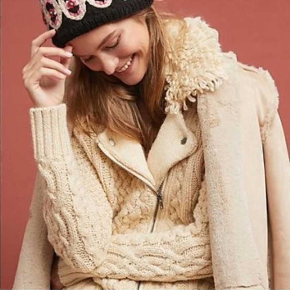 Anthropologie Mixed-Yarn Sweater Jacket by MOTH XS